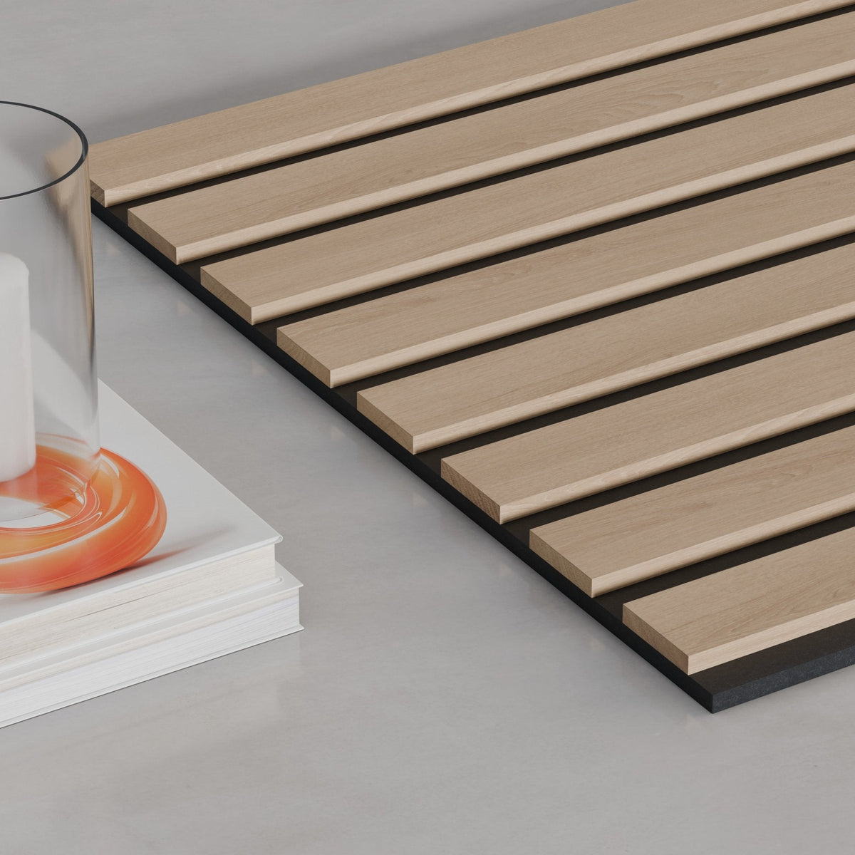 Natural Oak acoustic wood slat panel sample