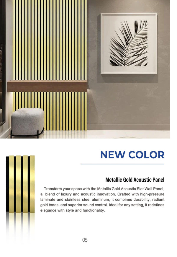 Brushed Gold metallic acoustic panel