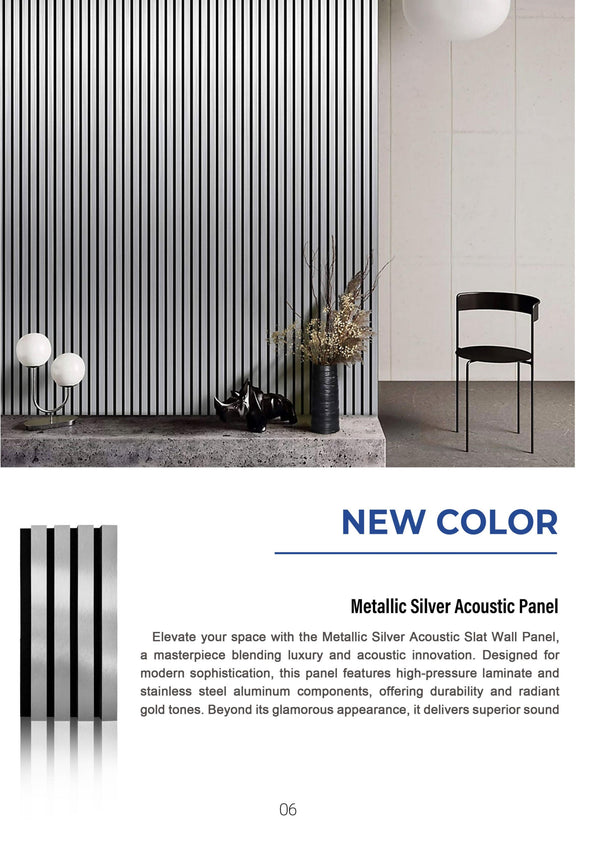 Brushed Silver metallic acoustic panel